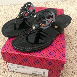 TORY BURCH MILLER SANDAL PATENT LEATHER size 8